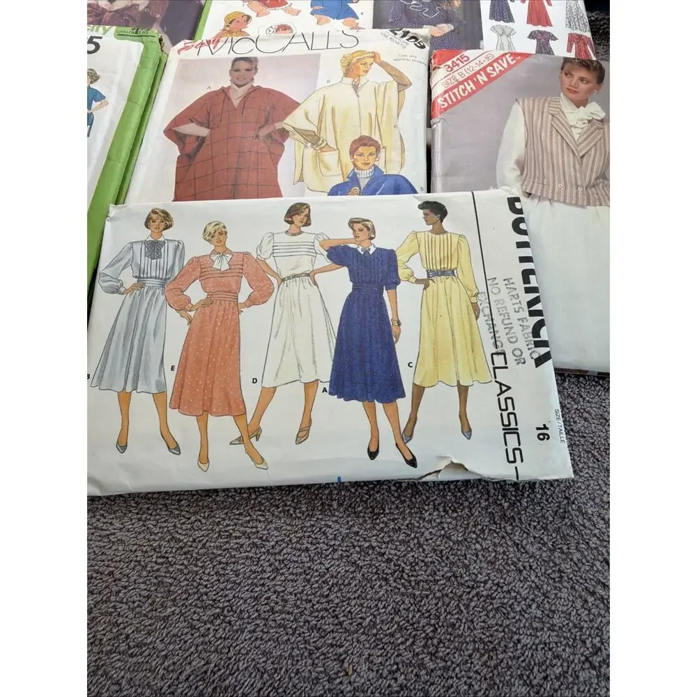 14 Vintage 1960'S /70/80s Sewing Patterns Dresses Blouses Kids Patterns & More